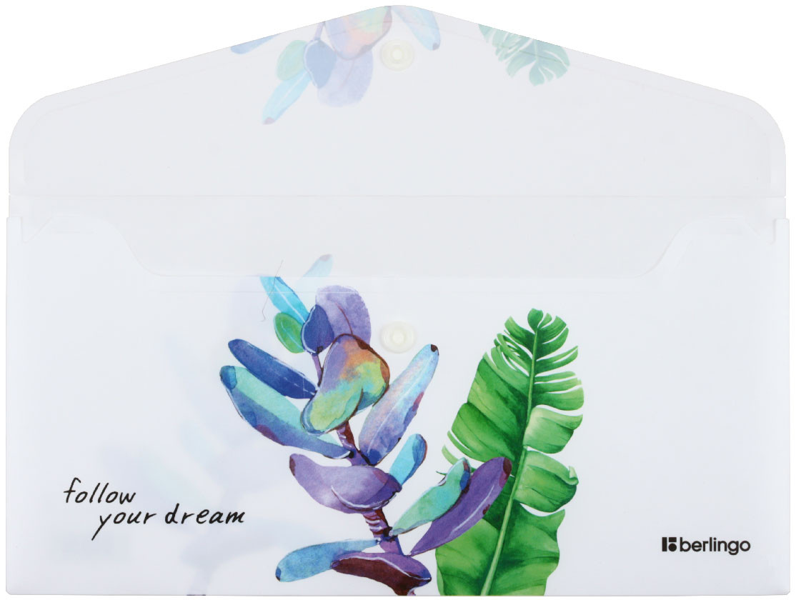 Папка-конверт пластиковая на кнопке Berlingo Travel Size толщина пластика 0,18 мм, Eco - фото 1 - id-p225433679