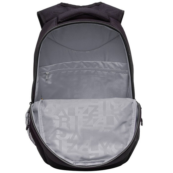 Рюкзак молодёжный 48 х 33 х 21 см, Grizzly, эргономичная спинка, отделение для ноутбука, чёрный/серый - фото 3 - id-p225434123
