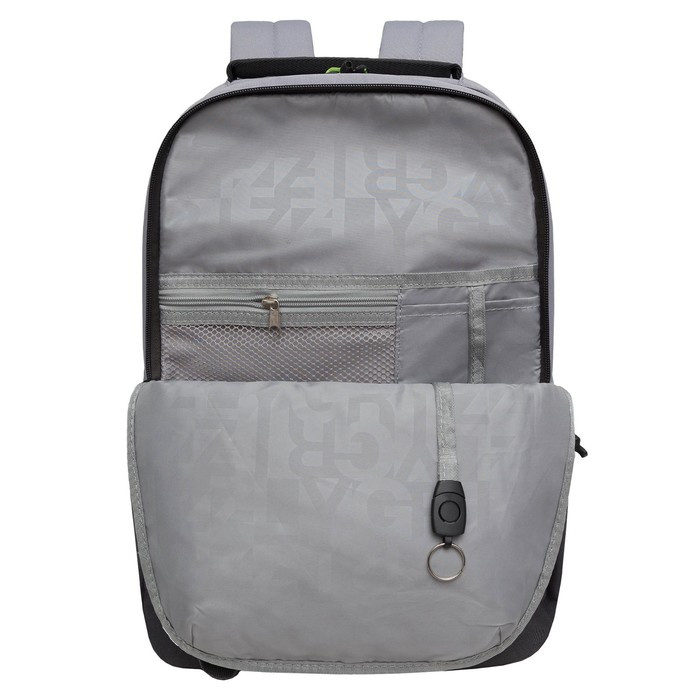 Рюкзак молодёжный 43 х 29 х 15 см, Grizzly, эргономичная спинка, отделение для ноутбука, чёрный/зелёный - фото 3 - id-p225434125