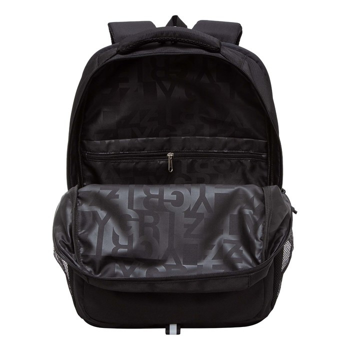 Рюкзак молодёжный 42 х 31 х 22 см, Grizzly, эргономичная спинка, отделение для ноутбука, чёрный - фото 3 - id-p225434136