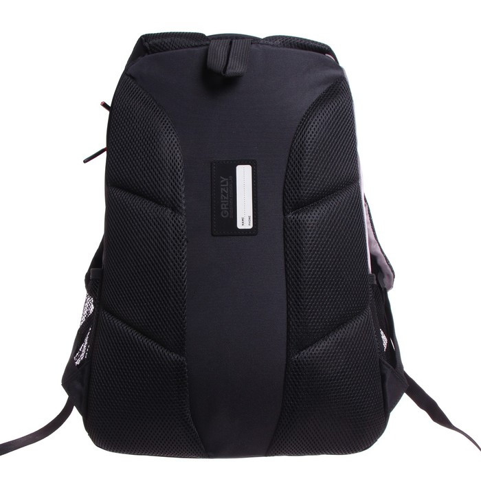 Рюкзак молодежный 45 х 32 х 23 см, эргономичная спинка, отделение для ноутбука, Grizzly 330, чёрный/серый - фото 6 - id-p225434137