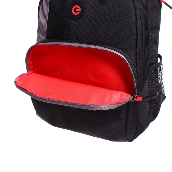 Рюкзак молодежный 45 х 32 х 23 см, эргономичная спинка, отделение для ноутбука, Grizzly 330, чёрный/серый - фото 8 - id-p225434137