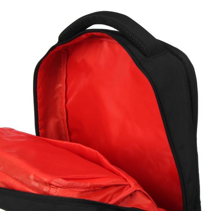 Рюкзак молодёжный, 41,5 х 29 х 18 см, Grizzly 134, эргономичная спинка, отделение для ноутбука, чёрный/красный - фото 10 - id-p225434156