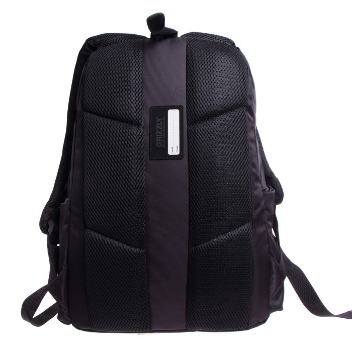 Рюкзак молодёжный, 44 х 28 х 23 см, Grizzly 335, эргономичная спинка, отделение для ноутбука, чёрный/серый - фото 6 - id-p225434158