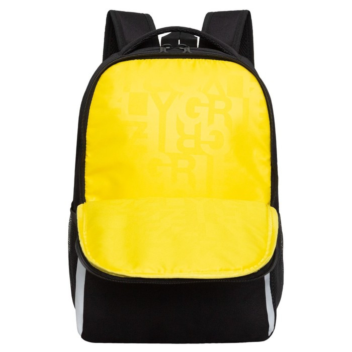 Рюкзак школьный, 38 х 29 х 16 см, Grizzly, эргономичная спинка, + брелок, чёрный - фото 3 - id-p225434203
