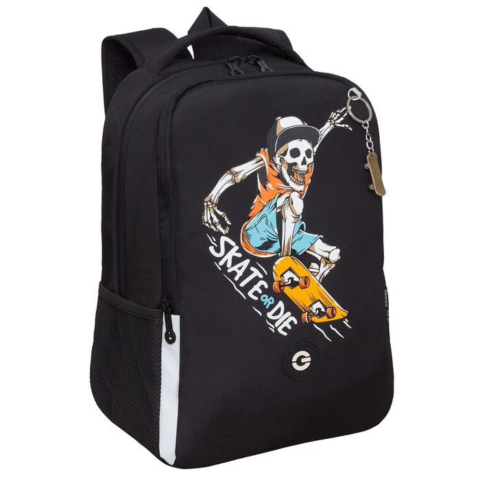 Рюкзак школьный, 38 х 29 х 16 см, Grizzly, эргономичная спинка, чёрный - фото 1 - id-p225434205