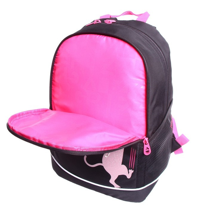 Рюкзак школьный, 38 х 28 х 18 см, Grizzly 363, эргономичная спинка, чёрный/розовый RG-363-11_1 - фото 8 - id-p225434210