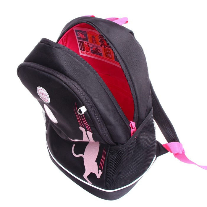 Рюкзак школьный, 38 х 28 х 18 см, Grizzly 363, эргономичная спинка, чёрный/розовый RG-363-11_1 - фото 9 - id-p225434210