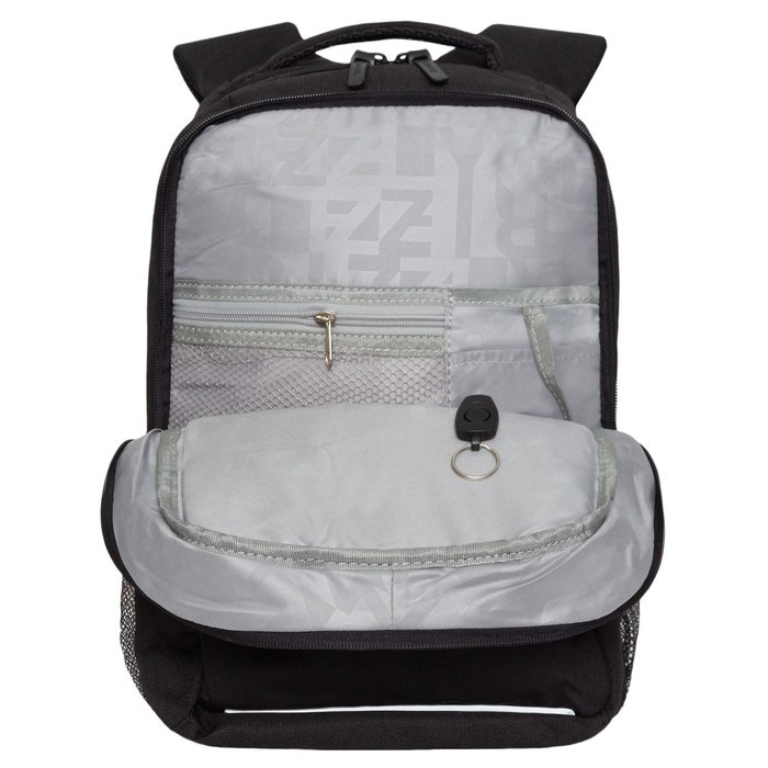 Рюкзак школьный, 39 х 26 х 19 см, Grizzly, эргономичная спинка, отделение для ноутбука, чёрный - фото 3 - id-p225434248