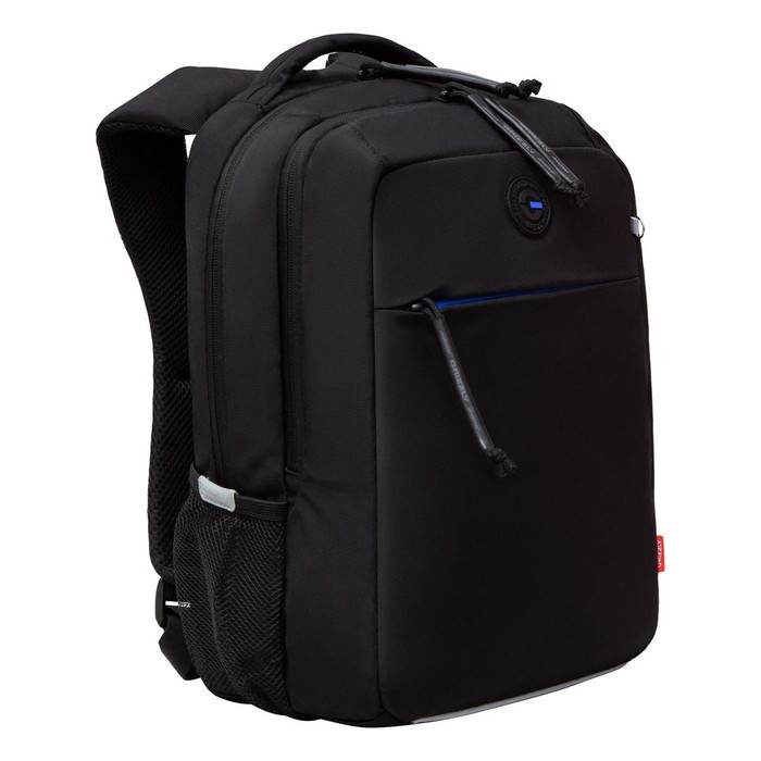 Рюкзак молодёжный 39 х 26 х 19 см, Grizzly, эргономичная спинка, отделение для ноутбука, чёрный/синий - фото 1 - id-p225434582