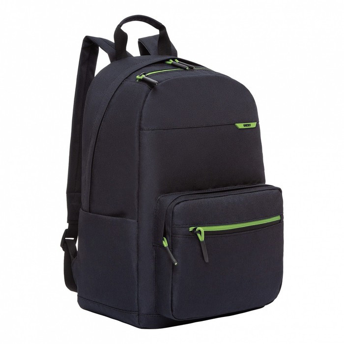Рюкзак молодёжный 41 х 28 х 18 см, Grizzly, чёрный/зелёный - фото 1 - id-p225434584