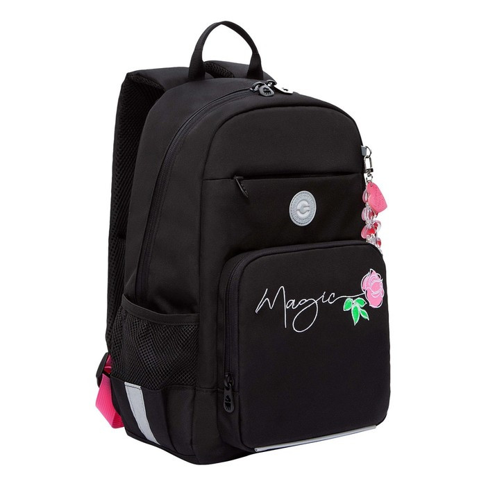 Рюкзак школьный, 40 х 25 х 13 см, Grizzly, эргономичная спинка, отделение для ноутбука, чёрный - фото 1 - id-p225434596