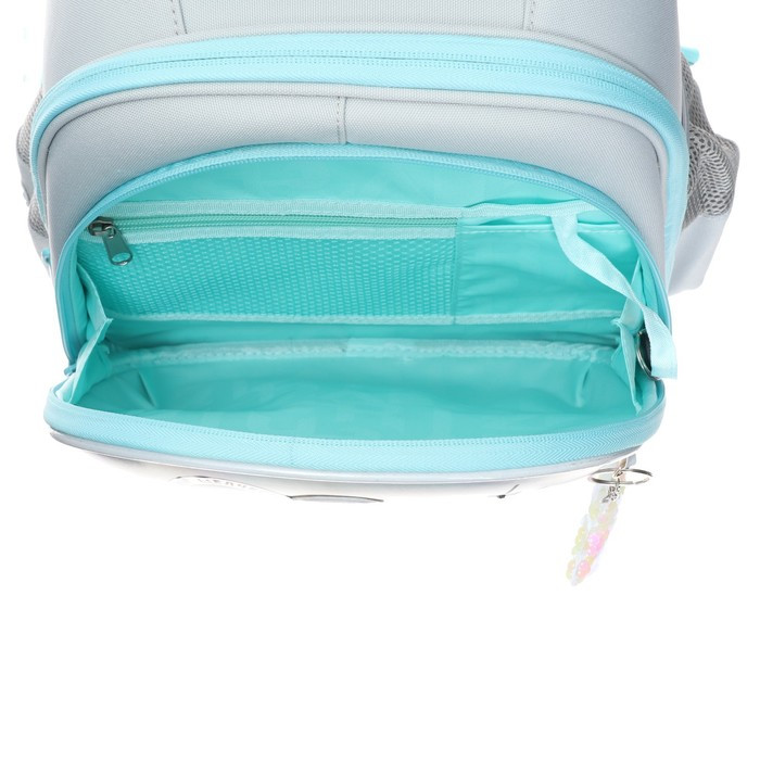 Рюкзак каркасный Grizzly, 36 х 28 х 20 см, светодиодная подсветка с брелоком, серый - фото 8 - id-p225434297
