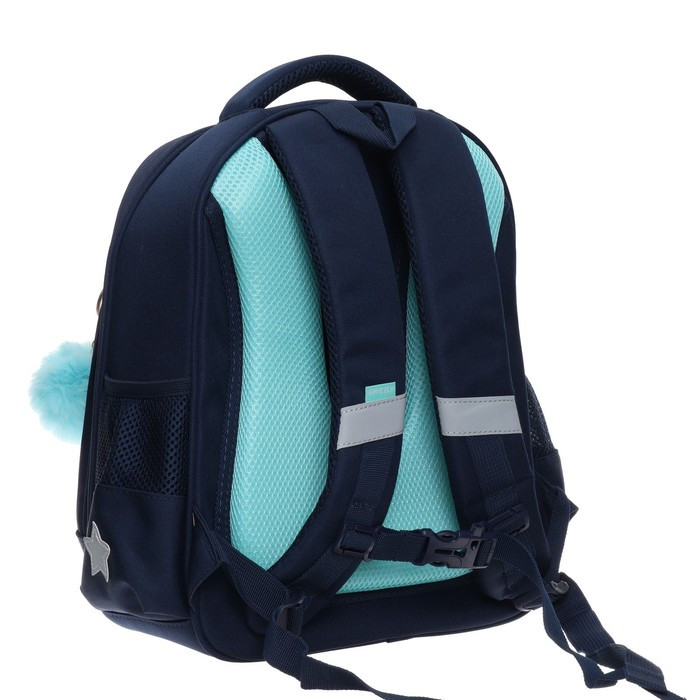 Рюкзак каркасный Grizzly, 36 х 28 х 20 см, светодиодная подсветка с брелоком, синий - фото 2 - id-p225434298