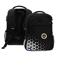 Рюкзак молодёжный, 39 х 26 х 19 см, Grizzly 356, эргономичная спинка, отделение для ноутбука, чёрный