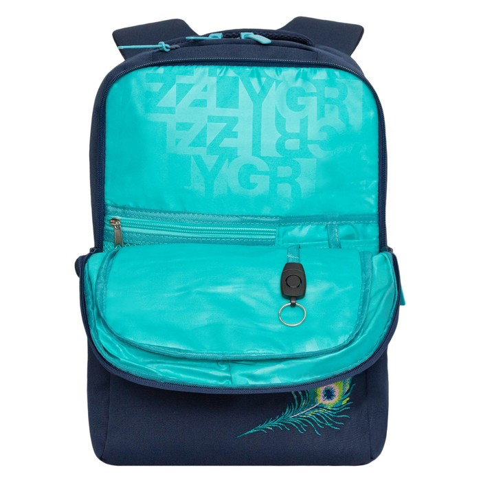 Рюкзак молодёжный 40 х 28 х 16 см, Grizzly, эргономичная спинка, отделение для ноутбука, синий - фото 3 - id-p225434629