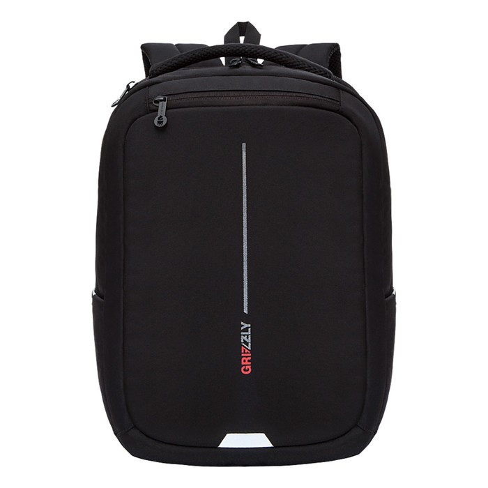 Рюкзак молодёжный, 41,5 х 29 х 18 см, Grizzly 134, эргономичная спинка, отделение для ноутбука, чёрный/красный - фото 1 - id-p225434647