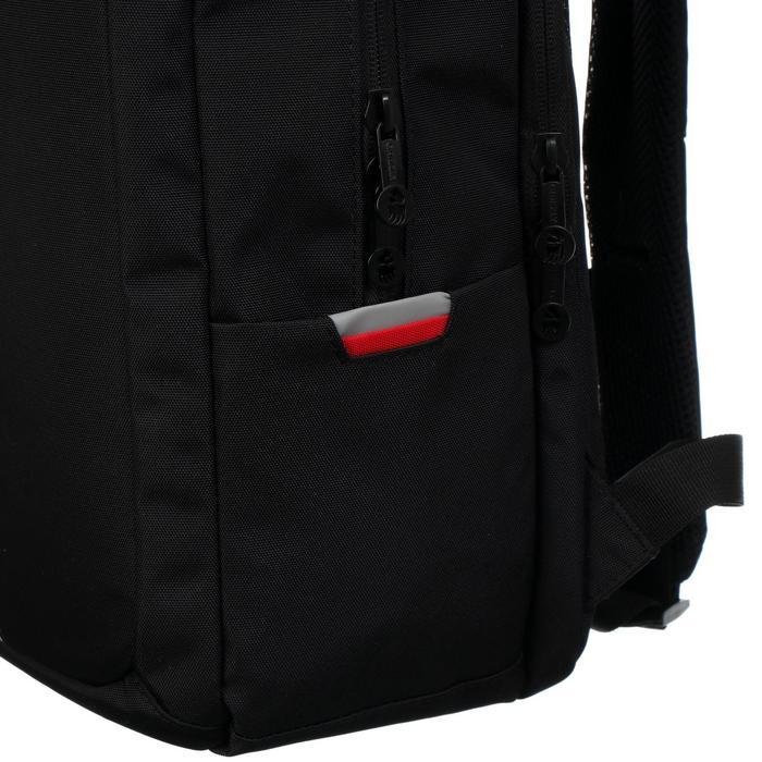 Рюкзак молодёжный, 41,5 х 29 х 18 см, Grizzly 134, эргономичная спинка, отделение для ноутбука, чёрный/красный - фото 7 - id-p225434647