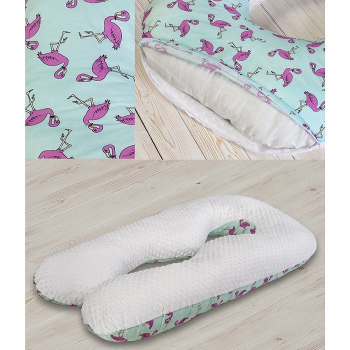 Подушка для беременных анатомическая, размер 72 × 340 см, фламинго, мятный - фото 5 - id-p225434888