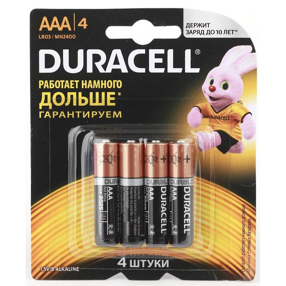 DURACELL LR03-4BL BASIC CN (48/192/29184) (AAA MN2400) (4 шт в уп-ке) - фото 1 - id-p225434860