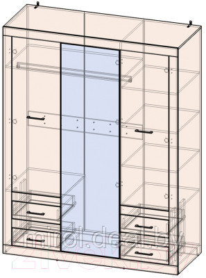 Шкаф Интерлиния Loft LT-ШК1 - фото 3 - id-p225440704