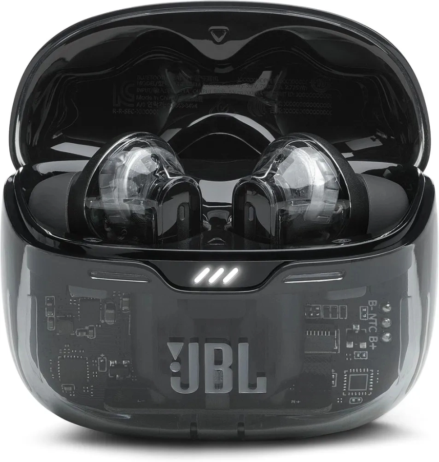 Гарнитура вкладыши JBL Tune Beam Ghost черный беспроводные bluetooth в ушной раковине (JBLTBEAMGBLKAS) - фото 1 - id-p225443454