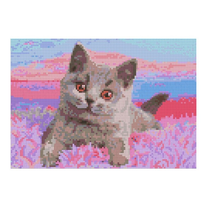 Алмазная мозаика 21*30 см (полн. заполн.) "Британский котенок" Ам-148 - фото 1 - id-p225444014