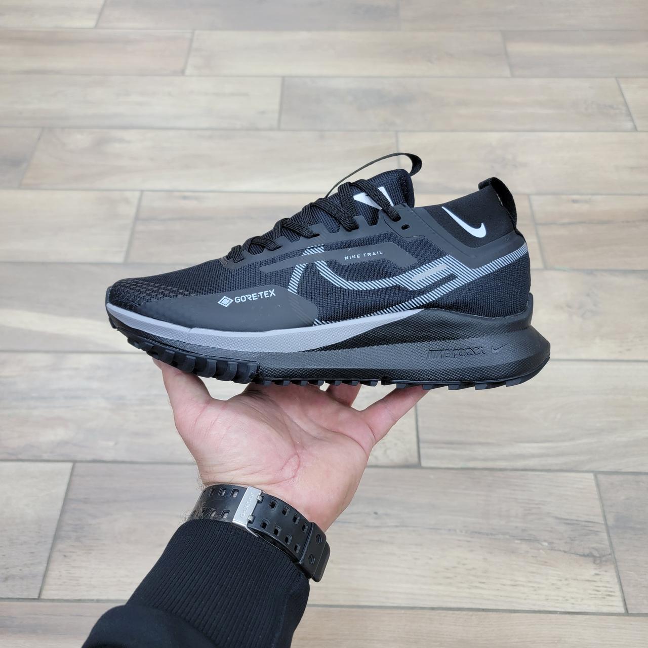 Кроссовки Nike React Pegasus Trail 4 GORE TEX Black Reflect Silver 43 - фото 1 - id-p225430128