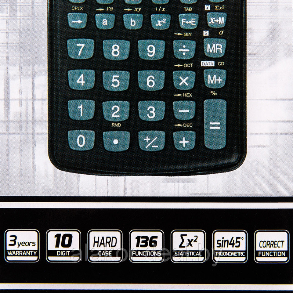 Калькулятор научный Rebell "SC2030", 10-разрядный, 141 x 75 x 15 мм, черный - фото 3 - id-p225446958
