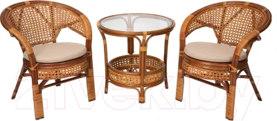 Комплект садовой мебели Мир Ротанга Багама 02/15 стол, два кресла - фото 1 - id-p225446701