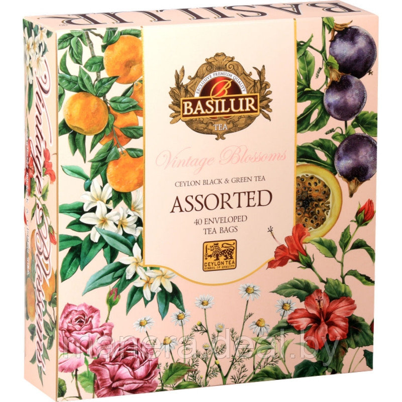 Чай Basilur Винтажные цветы 40 пакетиков, ассорти - фото 1 - id-p111263395
