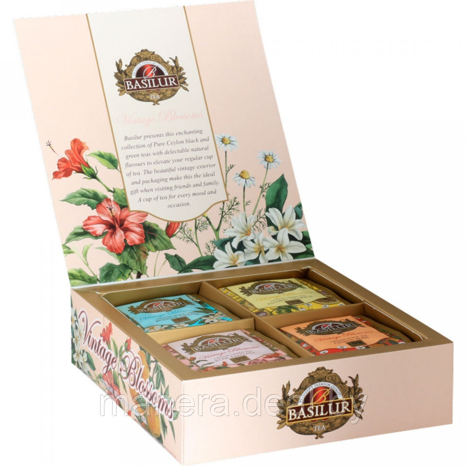 Чай Basilur Винтажные цветы 40 пакетиков, ассорти - фото 2 - id-p111263395