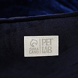 Лежанка для кошек и собак велюровая Pet Lab, 70 х 65 х 15 см, синяя, фото 4
