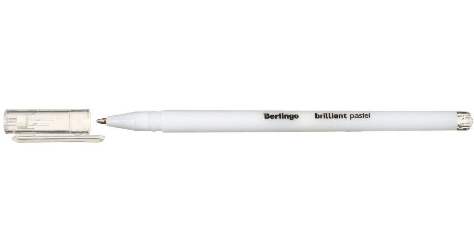 Ручка гелевая Berlingo Brilliant Pastel корпус белый, стержень белый