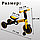 T801 Детский велосипед беговел 2в1 DELANIT, съемные педали, желтый, фото 4