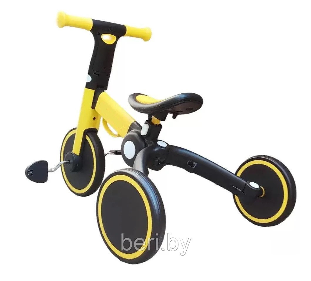 T801 Детский велосипед беговел 2в1 TRIMILY, съемные педали, желтый - фото 8 - id-p143434359