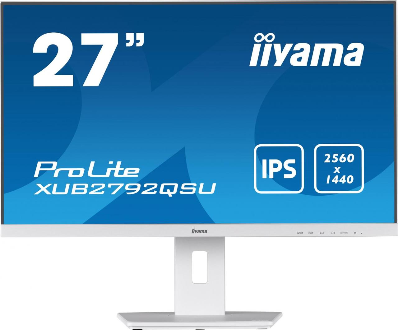 Монитор Iiyama 27" ProLite XUB2792QSU-W5 белый IPS LED 5ms 16:9 DVI HDMI M/M матовая HAS Piv 1000:1 250cd - фото 1 - id-p225456349