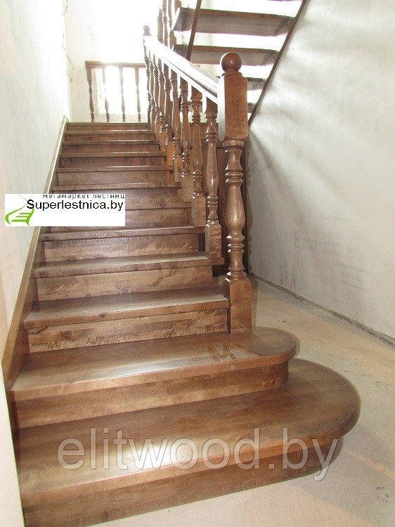 Деревянные маршевые лестницы К-004м - фото 1 - id-p32825384