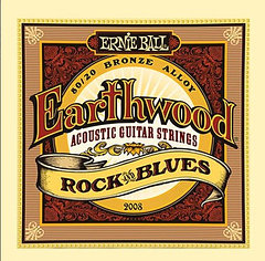 Ernie Ball P02008 Earthwood Rock Blues Комплект струн для акустической гитары, бронза, 10-52