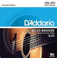 D`Addario EJ11 BRONZE 80/20 Струны для акустической гитары бронза Light 12-53