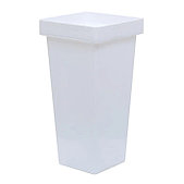 Пластиковая ваза для цветов, квадратная, белая, высота 34 см