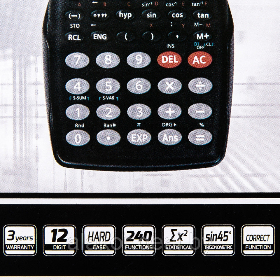 Калькулятор научный Rebell "SC2040", 12-разрядный, 155 x 70 x 18 мм, 240 функций, черный - фото 4 - id-p225460881