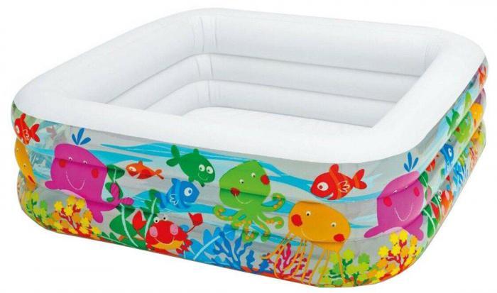 Детский надувной бассейн INTEX 57471 маленький мобильный 159x159x50см для детей - фото 2 - id-p225271570