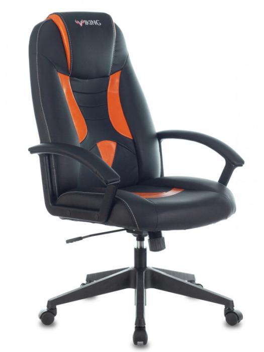 Компьютерное кресло Zombie 8 оранжевое эргономичное игровое геймерское из экокожи на колесиках для компьютера - фото 1 - id-p225411220
