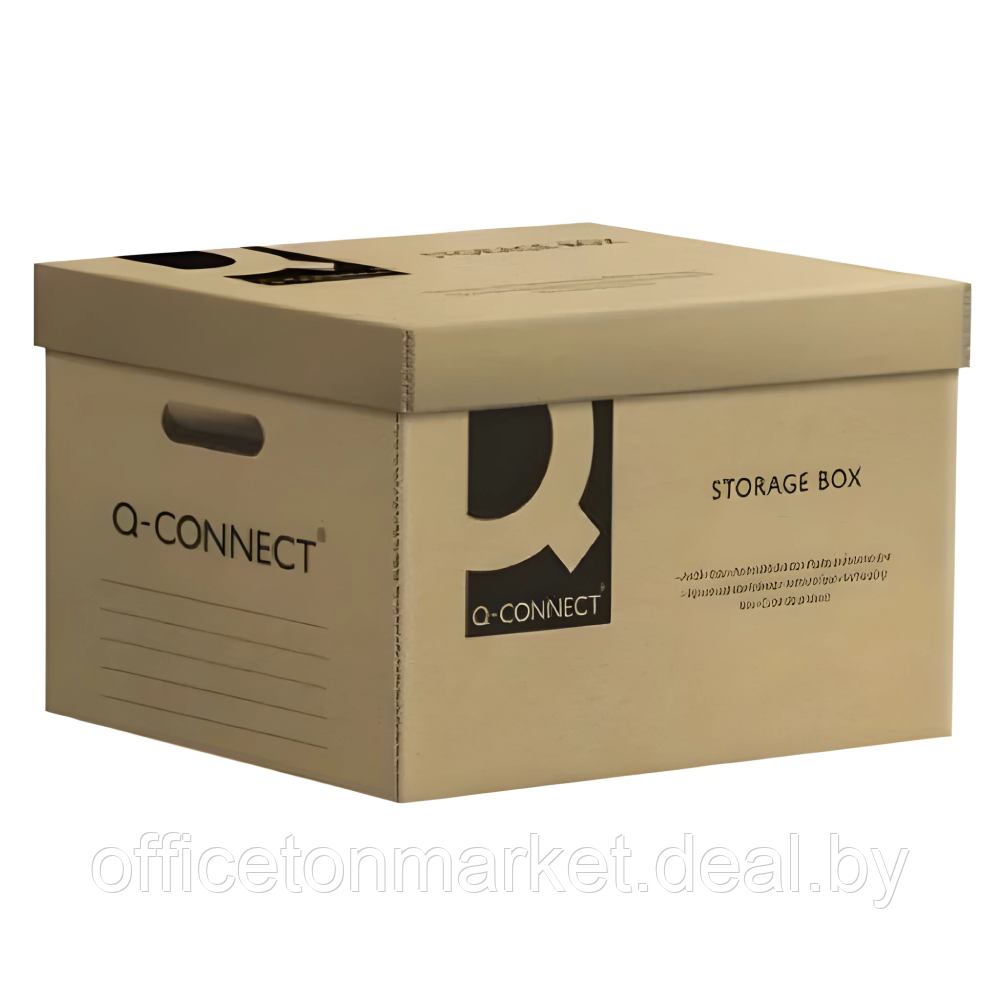 Короб архивный "Q-Connect", 515x305x350 мм, коричневый - фото 1 - id-p201354888