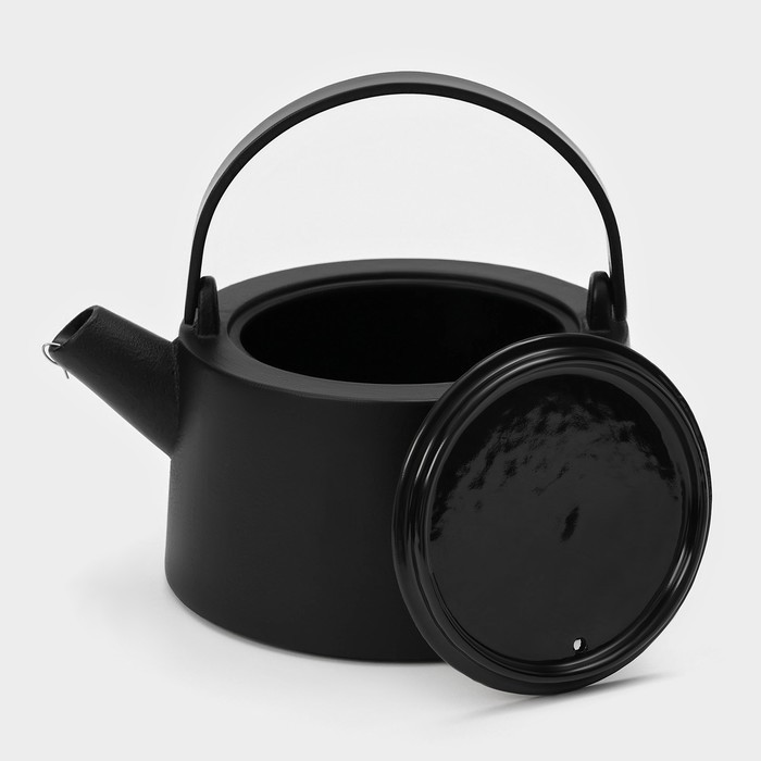 Чайник чугунный с эмалированным покрытием внутри Magma «Сайгон», 1,1 л, с ситом - фото 3 - id-p225461051