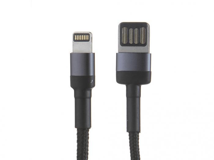 Аксессуар Baseus Cafule Cable USB - Lightning 2.4A 1m Grey-Black CALKLF-GG1 - фото 1 - id-p225411678