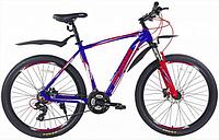 Горный скоростной велосипед для взрослых со скоростями PIONEER CONDOR 26 дюймов и рама 17" синий красный