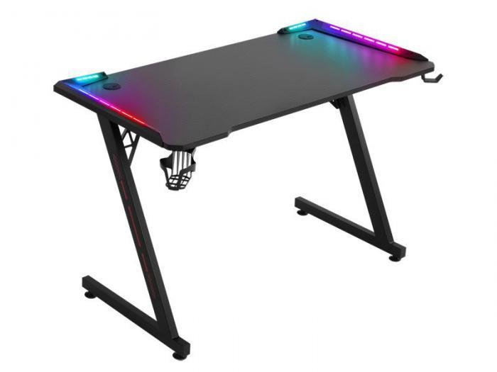 Компьютерный игровой стол геймерский с подсветкой Defender черный красивый для ноутбука геймера ПК - фото 1 - id-p225429444
