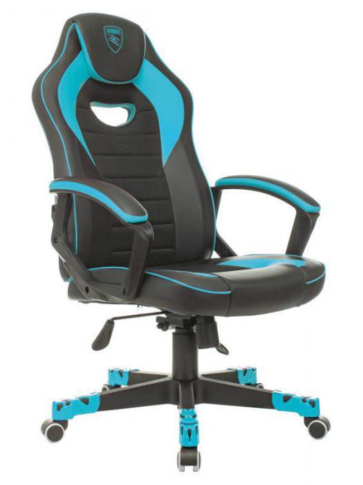 Компьютерное геймерское кресло Бюрократ Zombie Game 16 игровое для компьютера голубое на колесиках - фото 1 - id-p225411495